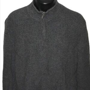 NICE Tommy Bahama Relax Textured 100% Pima Cotton Sweater XL, Charcoal Gray